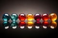 colorful marbles in a line with equality imprinted on each one Royalty Free Stock Photo