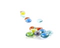 Colorful marbles sharp to blurry