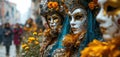 Colorful Mardi gras carnival masks. Traditional Venice festival Royalty Free Stock Photo