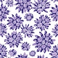 Colorful Margaret Flower Floral Textile Repeat Pattern Background