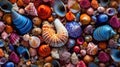 colorful marine shells background