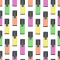 Colorful marker pens seamless pattern. Vector Illustration for backgrounds, covers and packaging. Image can be used for Royalty Free Stock Photo