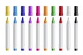 Colorful marker pens set vector realistic illustration