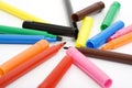 Colorful markers and caps Royalty Free Stock Photo