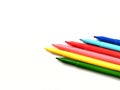 Colorful markers, for children drawing and coloring isolated on a white background Royalty Free Stock Photo