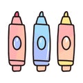 Colorful markers clip art idea design for school supplies clip arts isolated on a white background, generative AI