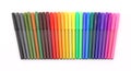 Colorful markers in a row