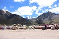 Colorful market stall in the Andes, Peru