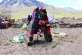Colorful market stall in the Andes, Peru