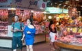 Colorful market stalls