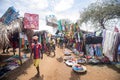 Colorful marketplaces on the main road, near Antsohihy, Madagascar