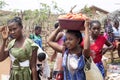 Colorful marketplaces on the main road, near Antsohihy, Madagascar