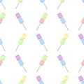 Colorful marshmallow seamless pattern on white background Royalty Free Stock Photo