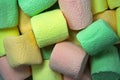Colorful marshmallows as background. Fluffy marshmallows texture close up