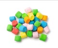 Colorful marshmallows candy isolated