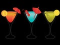 Colorful martinis with umbrellas Royalty Free Stock Photo