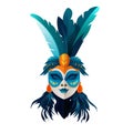 colorful mask icon brazilian festival holiday celebration greeting invitation postcard culture and tradition carnival