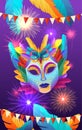 colorful masks brazilian festival holiday celebration greeting invitation postcard culture and tradition carnival party