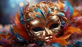 Colorful masks and costumes create a mysterious carnival celebration generated by AI