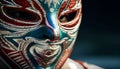 Colorful masks disguise the beauty of indigenous cultures in traditions generated by AI