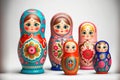 Colorful matrioshka dolls. Generative AI