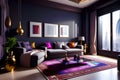 Colorful and matured living room generated by Ai Royalty Free Stock Photo