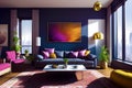 A colorful and matured living room Royalty Free Stock Photo