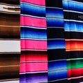 Colorful Mayan Blankets for Sale in Mexico Royalty Free Stock Photo