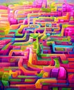 The Colorful maze-colorful painting while doodling