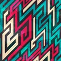 Colorful maze seamless pattern with grunge effect Royalty Free Stock Photo