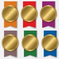 Colorful Medal Set With Transparent Background Royalty Free Stock Photo