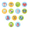 Colorful medical icon set flat style