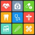 Colorful medical icons for web and mobile. Vector