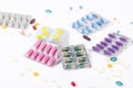 Colorful medicine in blister packs Royalty Free Stock Photo