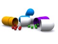 Colorful medicine tablets