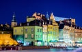 Colorful medieval buildings at the iconic old town of Warsaw. Royalty Free Stock Photo