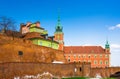 Colorful medieval buildings at the iconic old town of Warsaw. Royalty Free Stock Photo