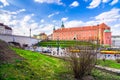 Colorful medieval buildings at the iconic old town of Warsaw. Royalty Free Stock Photo