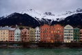 Colorful Medieval Houses of Mariahilf in Innsbruck