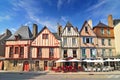 Colorful medieval houses in Vannes Brittany France.