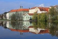 Colorful medieval Town Pisek above the river Otava