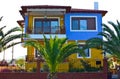 Colorful mediterranean house and balcony