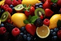 Colorful medley of fruits, a vibrant and nutritious feast