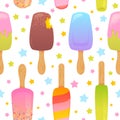 Colorful melting ice-cream seamless pattern Royalty Free Stock Photo