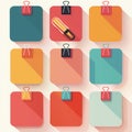 Colorful Memo Notes with Binder Clips Royalty Free Stock Photo