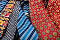 Colorful tie collection in the men`s shop. Royalty Free Stock Photo