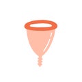 Colorful menstrual cup for female intimate hygiene vector flat illustration. Medical equipment for blood protection