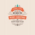 Colorful Merry Christmas vector retro vintage badges