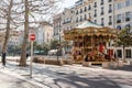 Colorful merry-go-round at the Canebiere in Marseille, France