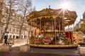 Colorful merry-go-round at the Canebiere in Marseille, France